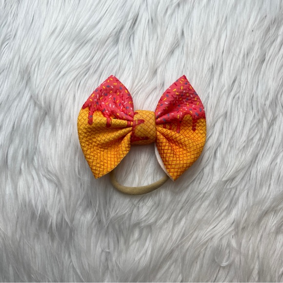 Ice cream cone sprinkle drip skirted Bummie and bow - Picture 2 of 2